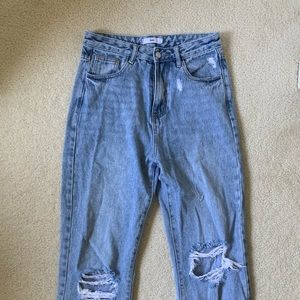 Flare baggy distress jeans